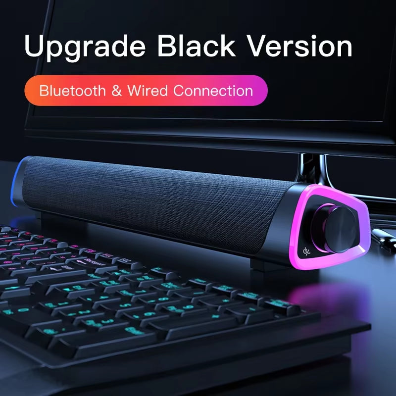 4D Stereo Soundbar with Subwoofer and Bluetooth Connectivity for MacBook, Laptop, and PC Music Players
