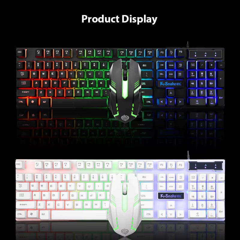 KM320 Waterproof Gaming Keyboard and Mouse Set with Luminous Backlighting