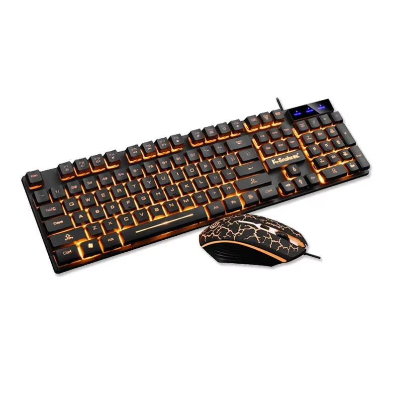 KM320 Waterproof Gaming Keyboard and Mouse Set with Luminous Backlighting