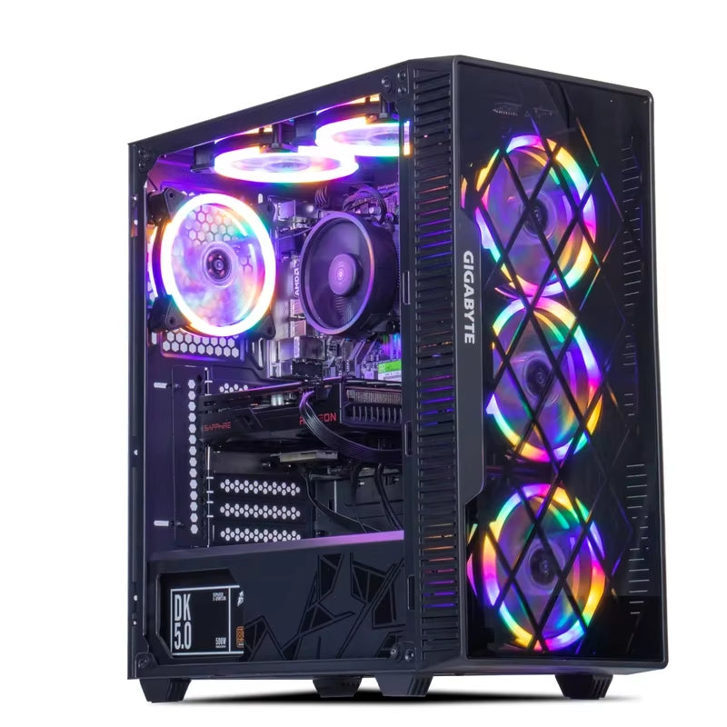 Custom Gaming PC with Ryzen 5 4500, RTX 3060, 500GB NVMe, Windows 10 Pro - Tailored Desktop Solution for Gamers