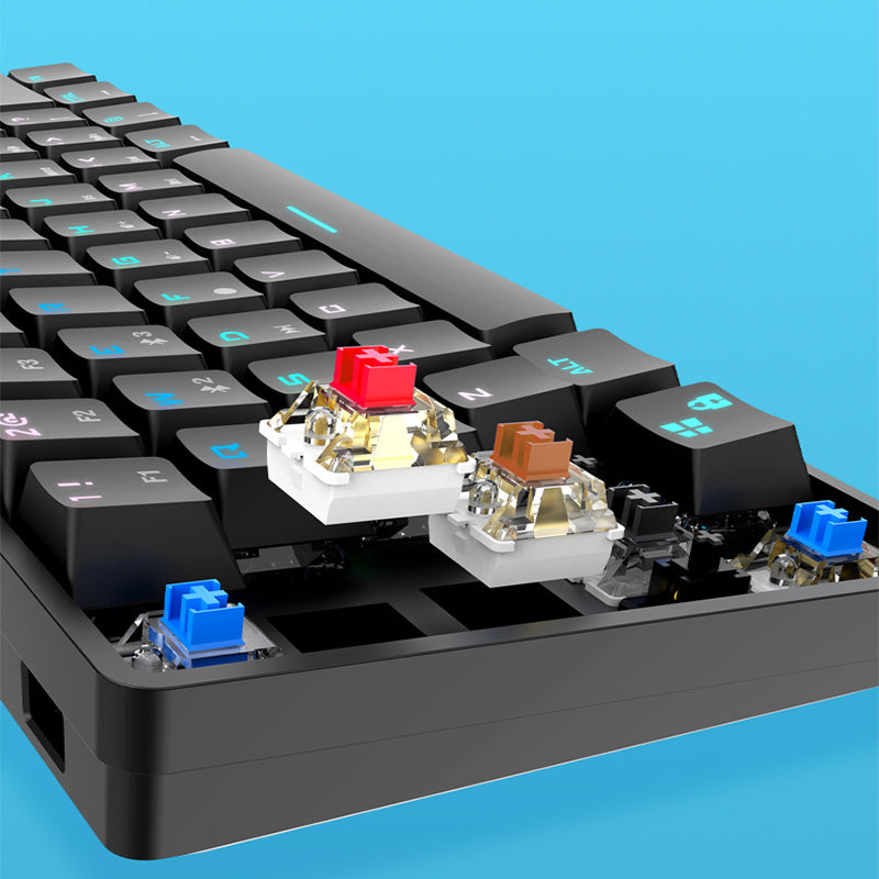 Wireless Bluetooth Mechanical Keyboard with Colorful PBT Keycaps