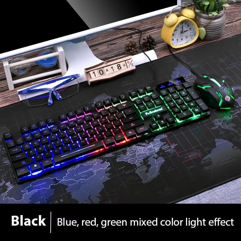 KM320 Waterproof Gaming Keyboard and Mouse Set with Luminous Backlighting