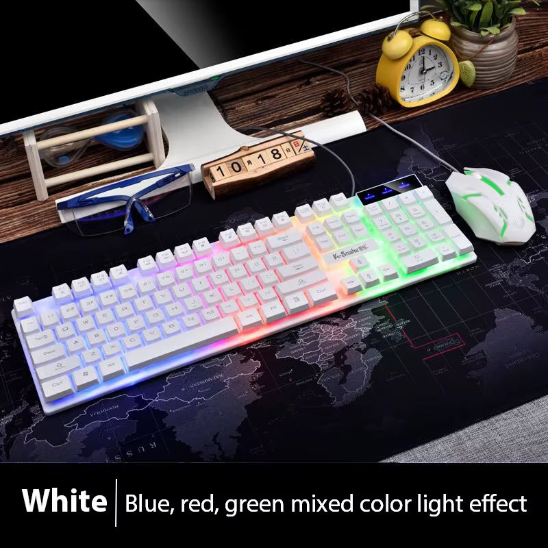 KM320 Waterproof Gaming Keyboard and Mouse Set with Luminous Backlighting