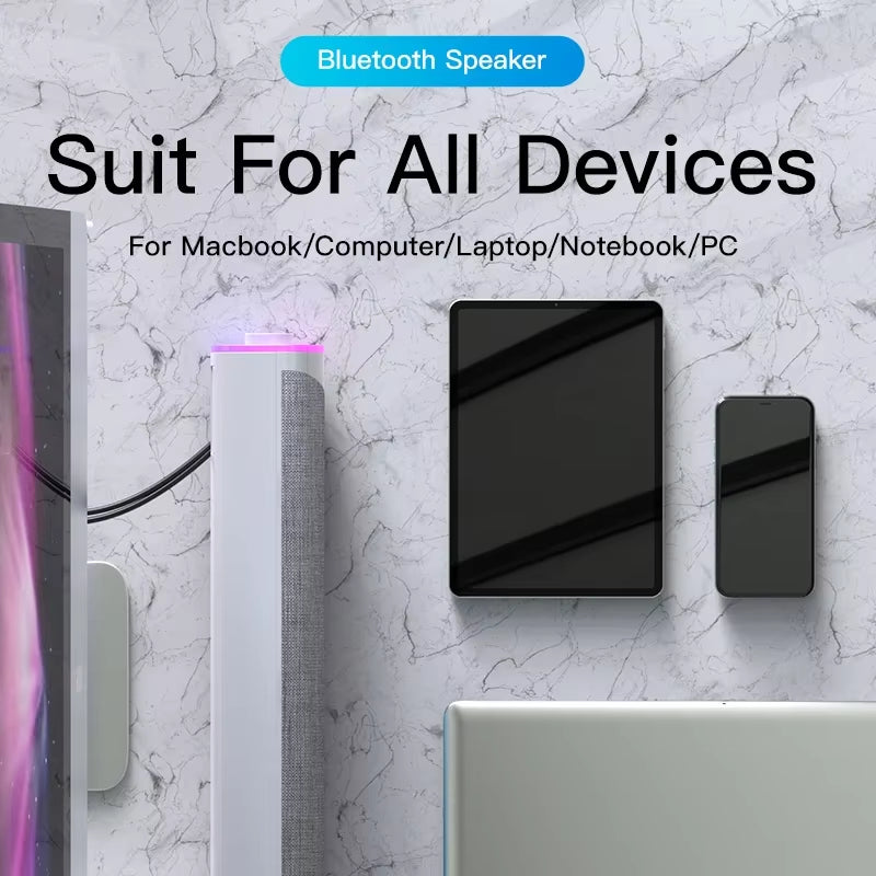 4D Stereo Soundbar with Subwoofer and Bluetooth Connectivity for MacBook, Laptop, and PC Music Players