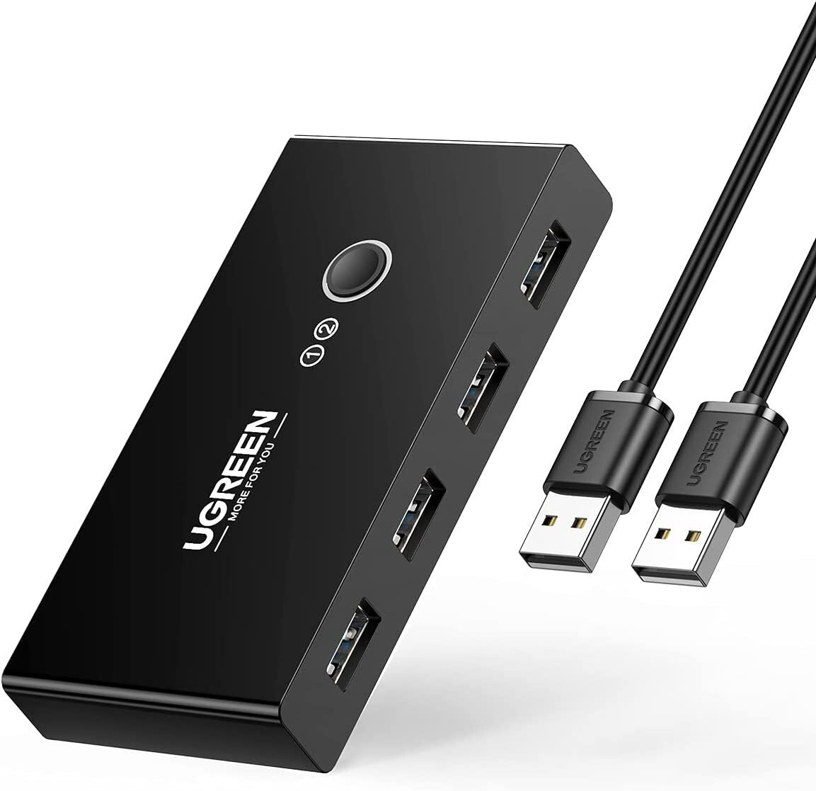 UGREEN USB 2.0 Sharing Switch - 4-Port USB Peripheral Switch for Two Computers