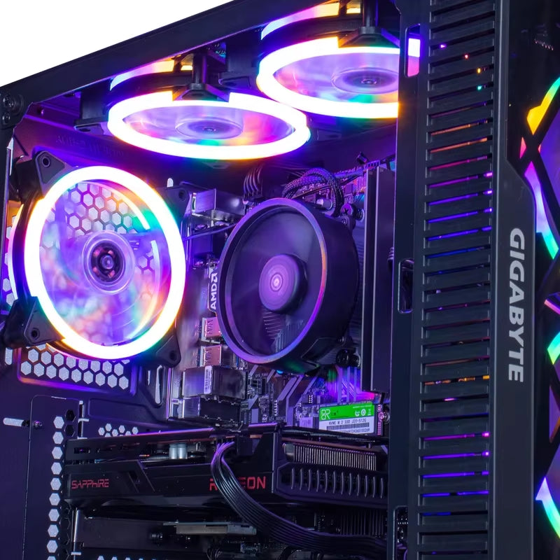Custom Gaming PC with Ryzen 5 4500, RTX 3060, 500GB NVMe, Windows 10 Pro - Tailored Desktop Solution for Gamers