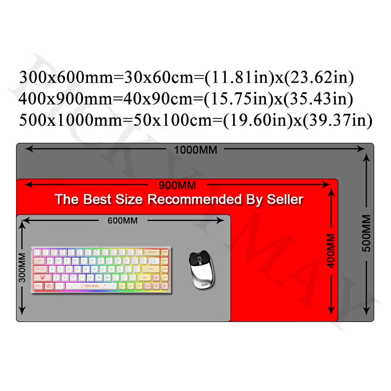 XXL Lock Edge Mousepad - 40x90cm Large Gaming Desk Mat for Keyboard and Mouse, Ideal Gift for Gamers
