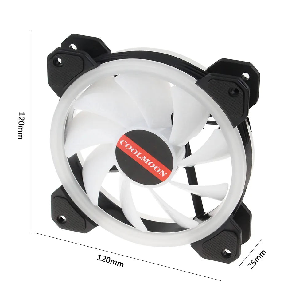 RGB Adjustable LED 120mm Quiet Computer Case Cooling Fan with IR Remote for Enhanced CPU Performance