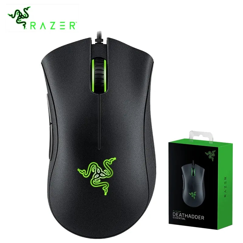 DeathAdder Essential Wired Gaming Mouse with 6400 DPI Optical Sensor and 5 Programmable Buttons for PC Gamers