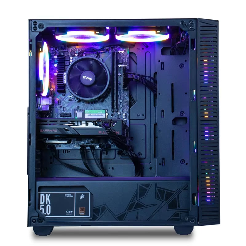 Custom Gaming PC with Ryzen 5 4500, RTX 3060, 500GB NVMe, Windows 10 Pro - Tailored Desktop Solution for Gamers