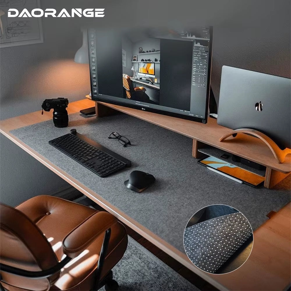 Wool Felt Multi-Size Mouse Pad and Desk Protector - Non-Slip Mat for Office and Gaming Accessories