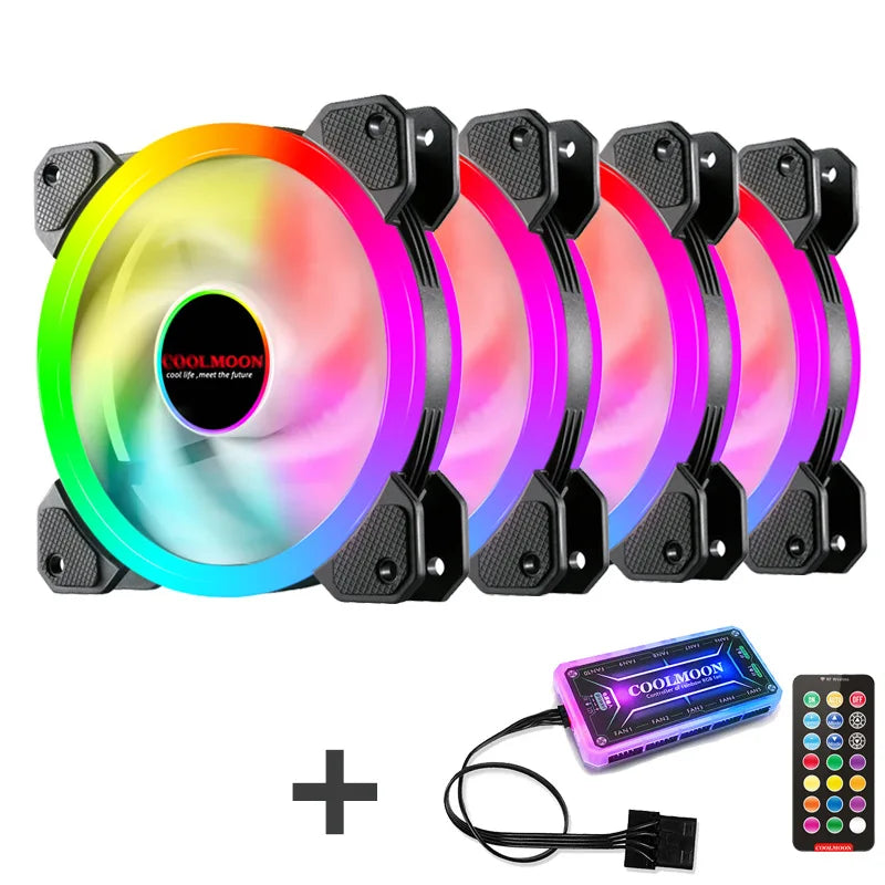 RGB Adjustable LED 120mm Quiet Computer Case Cooling Fan with IR Remote for Enhanced CPU Performance