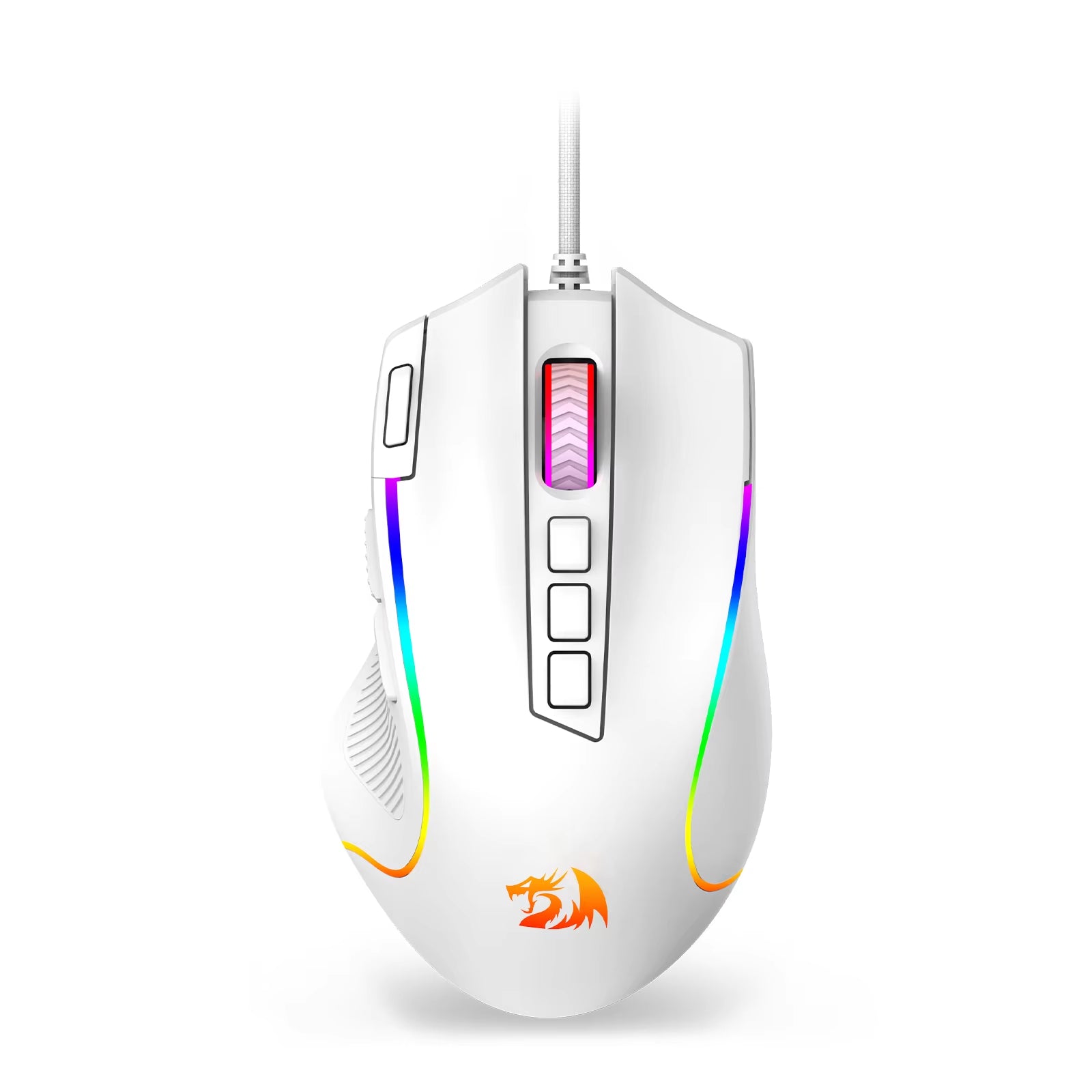 M612 Predator RGB Gaming Mouse 8000 DPI Wired Optical with 11 Programmable Buttons, White
