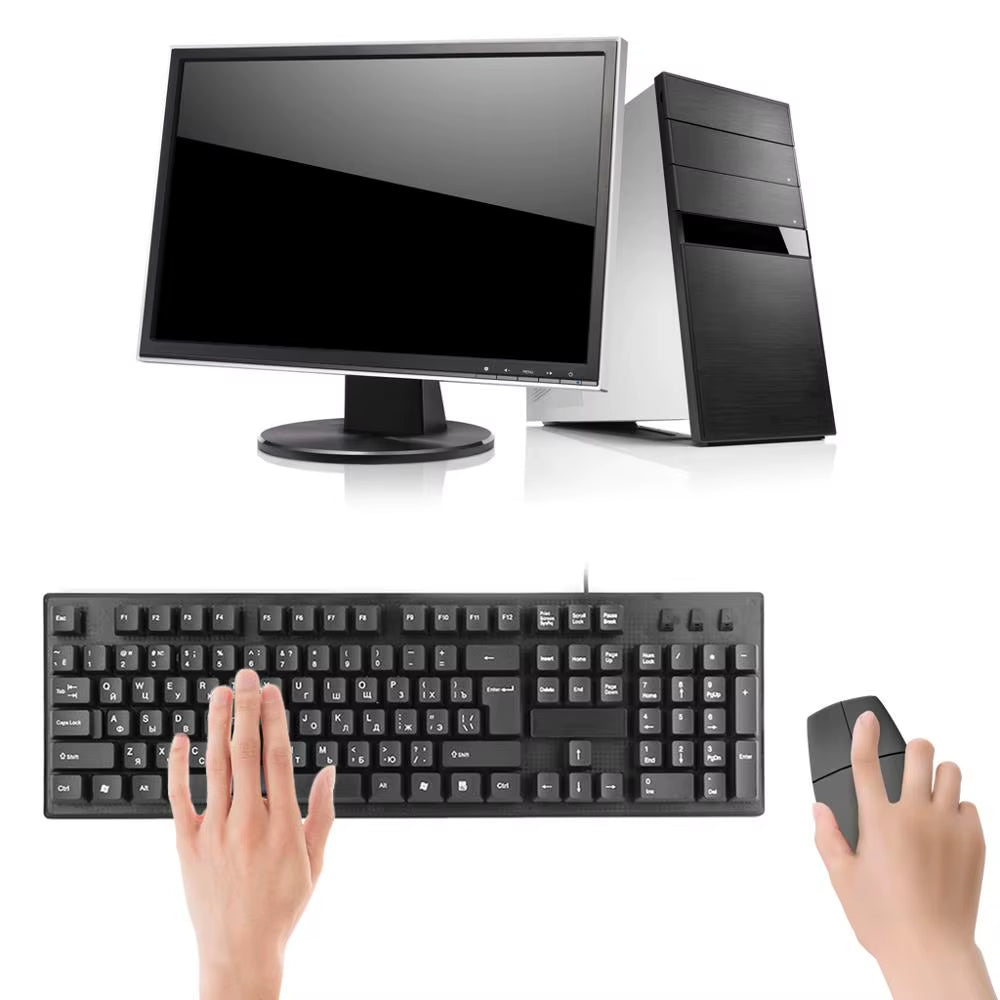 Russian/English Waterproof Silent Keyboard for Windows Computers