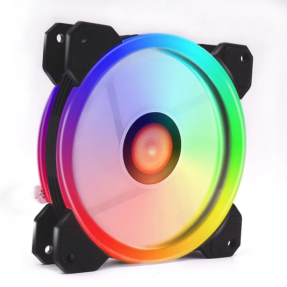 RGB Adjustable LED 120mm Quiet Computer Case Cooling Fan with IR Remote for Enhanced CPU Performance
