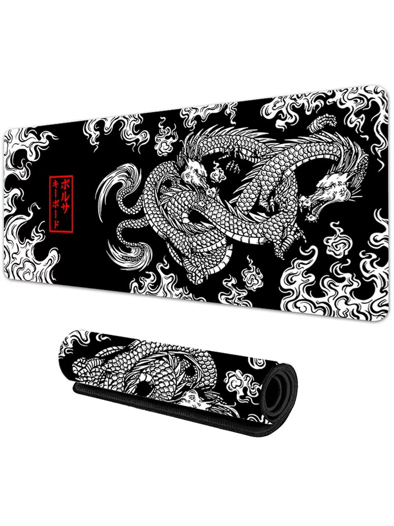 Japanese Dragon XXL Gaming Mousepad - Large Desk Mat for Gamers, Available in 900x400mm and 700x300mm Sizes