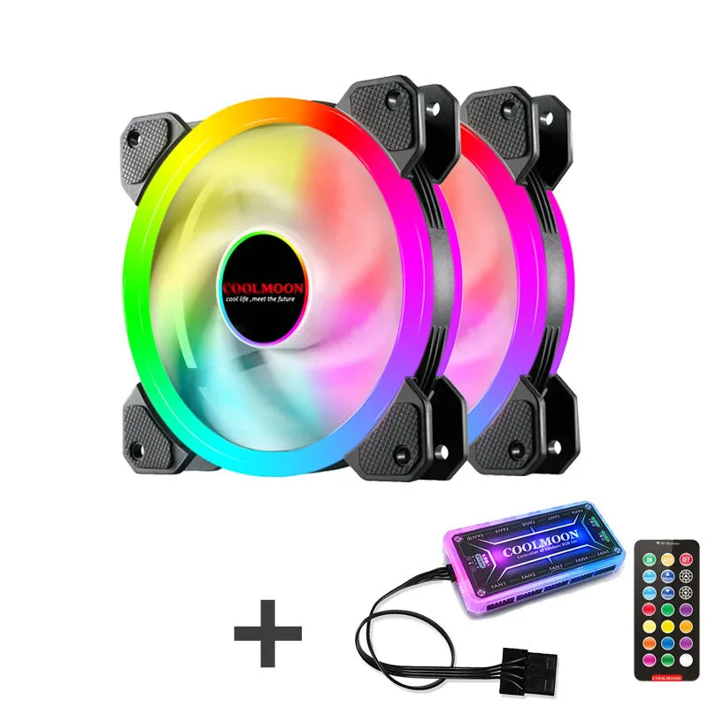 RGB Adjustable LED 120mm Quiet Computer Case Cooling Fan with IR Remote for Enhanced CPU Performance